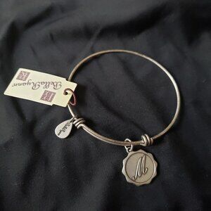 New Bella Ryann Silver Expandable  Bracelet Bangle Monogram Charm  M    390